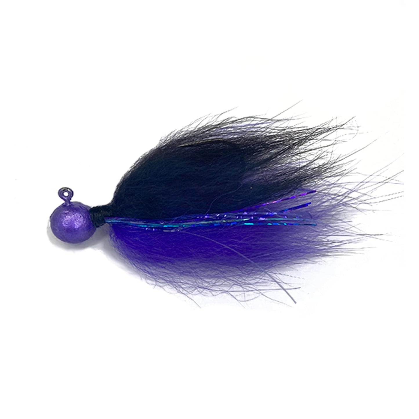 Rabid Baits Hair Jig, Bass Fishing Hair Jig Black & Purple, 1/4oz (1 Bait)
