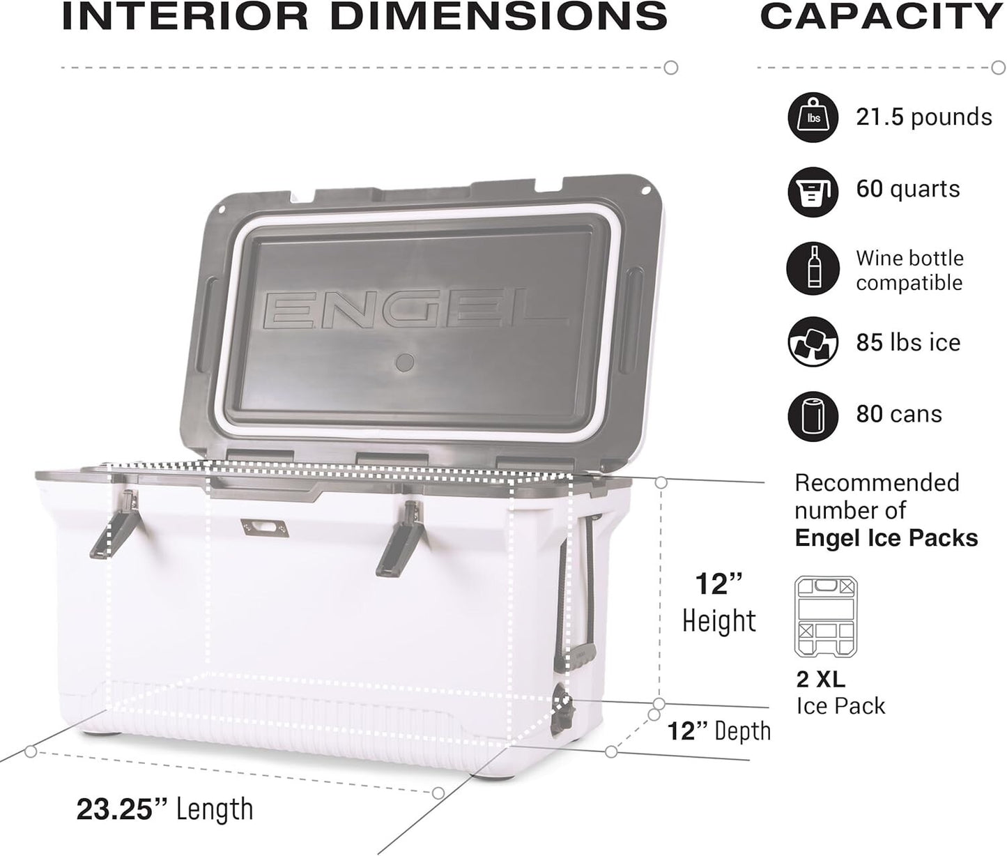 ENGEL 60 QT Ultra-Light Injection Molded Cooler - Seaform Green