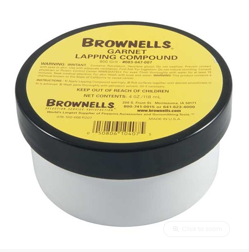 Brownells Lapping Compound Aluminum Oxide or Garnet 600 800 Grit 4 oz