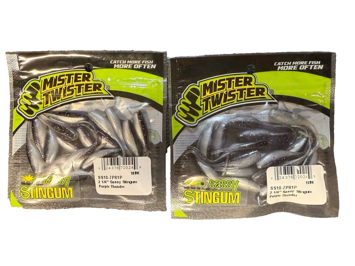 Lot of 2 Mister Twister Sassy Stingum 2 1/4" Purple Thunder
