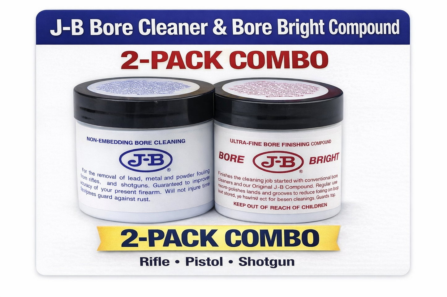 J-B Bore Cleaner & Bore Bright 2-Pack Gun Barrel Cleaning Compound Rifle Pistol
