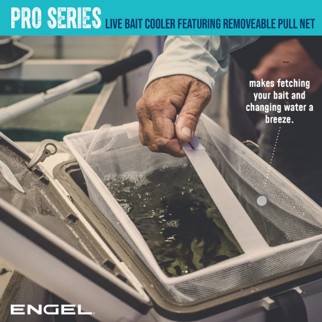 Engel 7.5 Quart Pro Live Bait Cooler with Rechargeable Aerator Silver or Tan