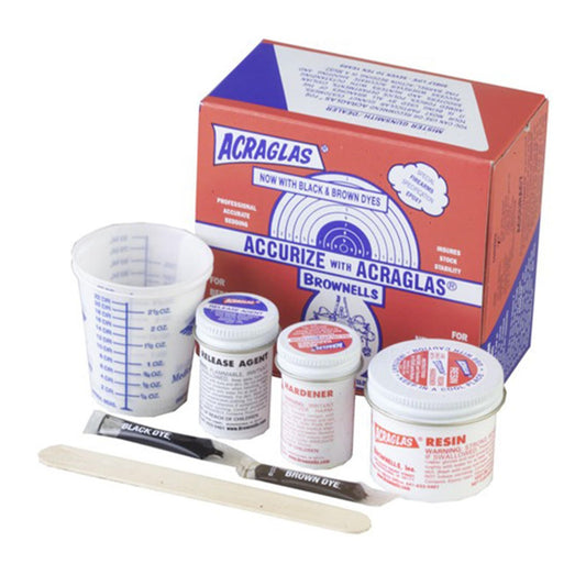 Brownells ACRAGLAS Glass Bedding Epoxy Compound  2-Gun Kit 4oz