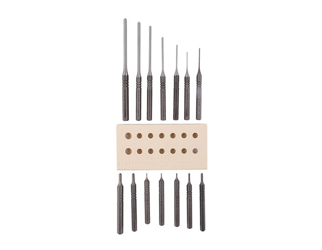 Brownells Complete Premium Roll Pin Punch Set 14-Piece Gunsmithing w/ Block