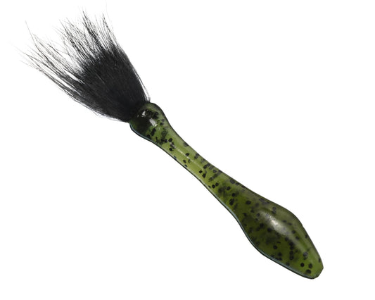 Rabid Baits Fox Shot, Drop Shot Soft Plastic Green Pumpkin Black, 3" (6 Baits)