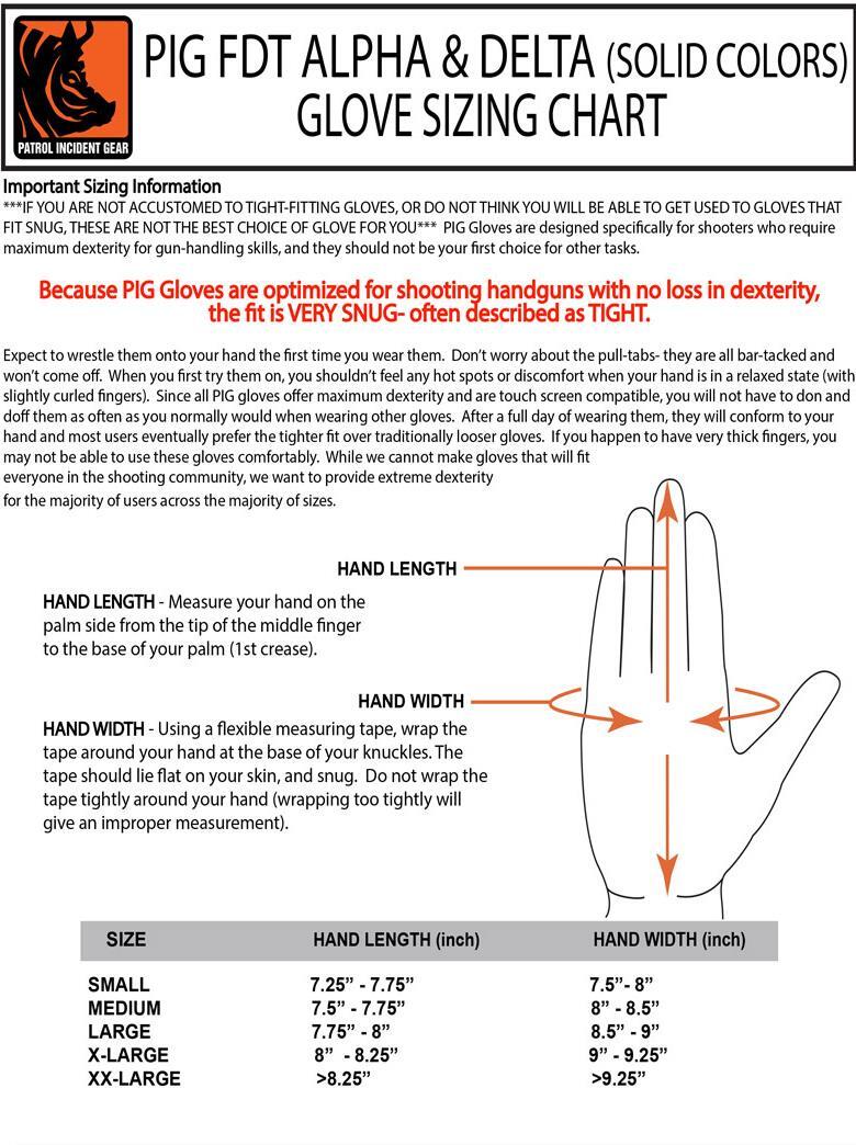 PIG Full Dexterity Tactical (FDT) Delta Utility Gloves Multiple Sizes and Colors