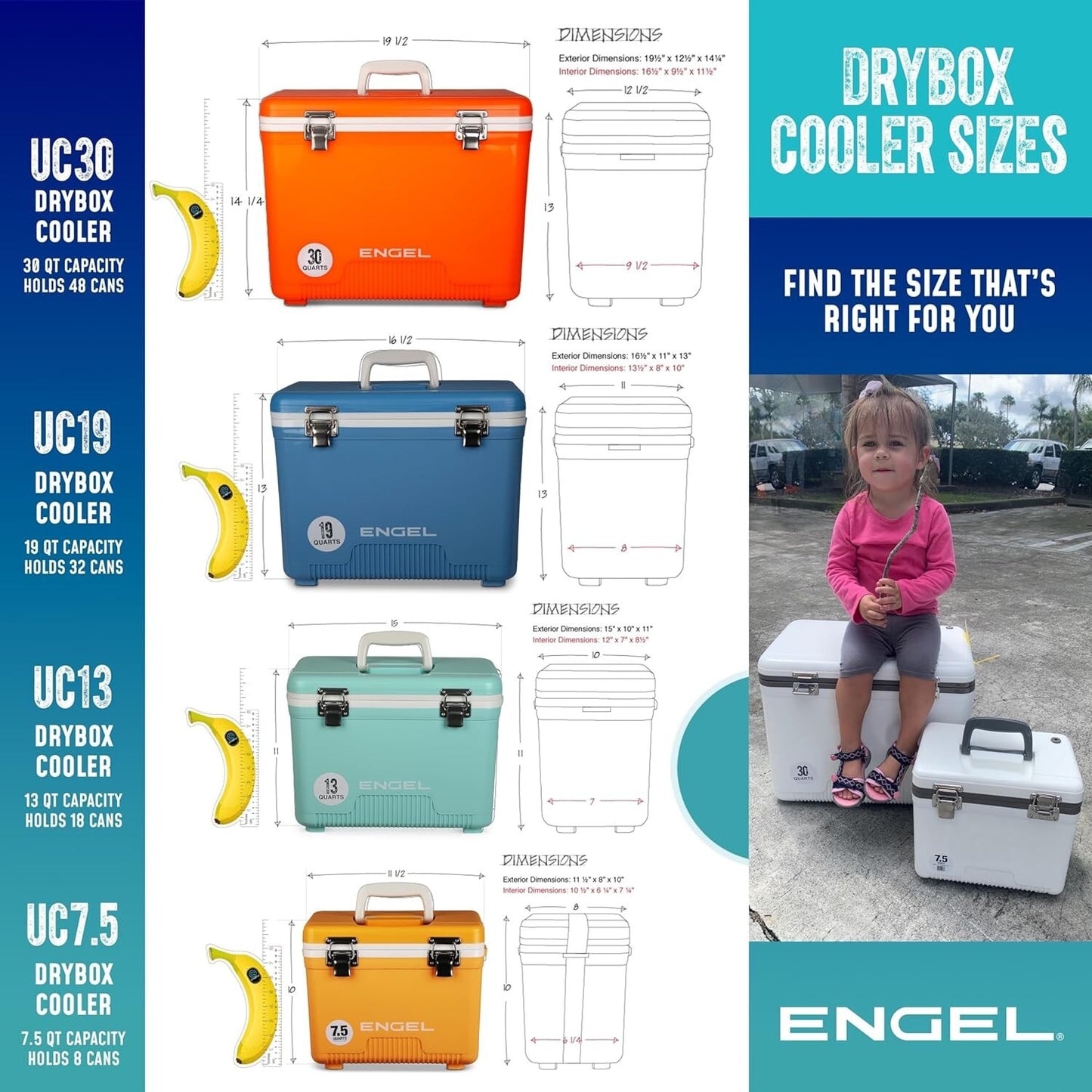 Engel 19qt Leak-Proof, Air Tight, Hard Sided Cooler / Lunchbox Black
