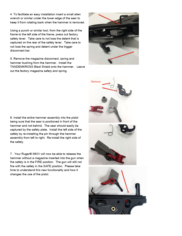 Tandemkross Blast Shield Magazine Disconnect for Ruger® Mark IV & 22/45 Red