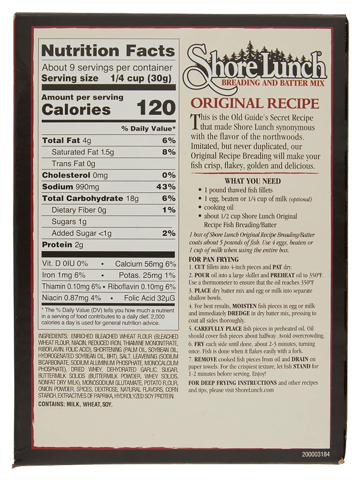 Shore Lunch Fish Breading & Batter Mix, Original Recipe,  6 Pack Of 9oz Boxes