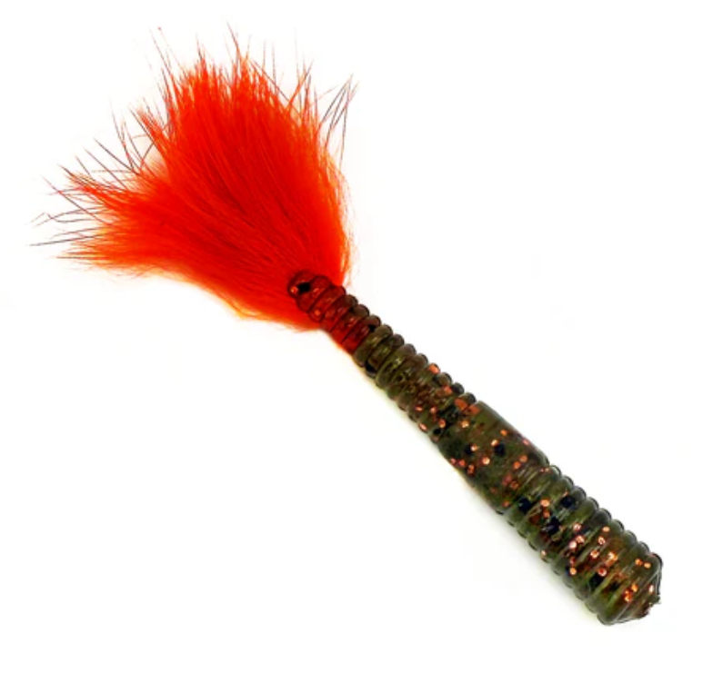 Rabid Baits Crappie Worm 1.75" 6 Pack Panfish Soft Plastic Bait w/ Fur Tail