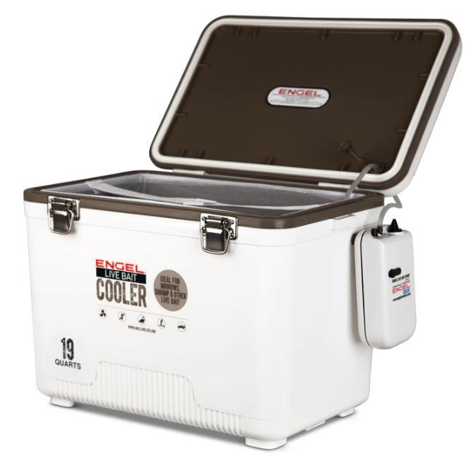 Engel 19qt Live Bait Cooler Box with 2nd Gen 2-Speed Portable Aerator Pump