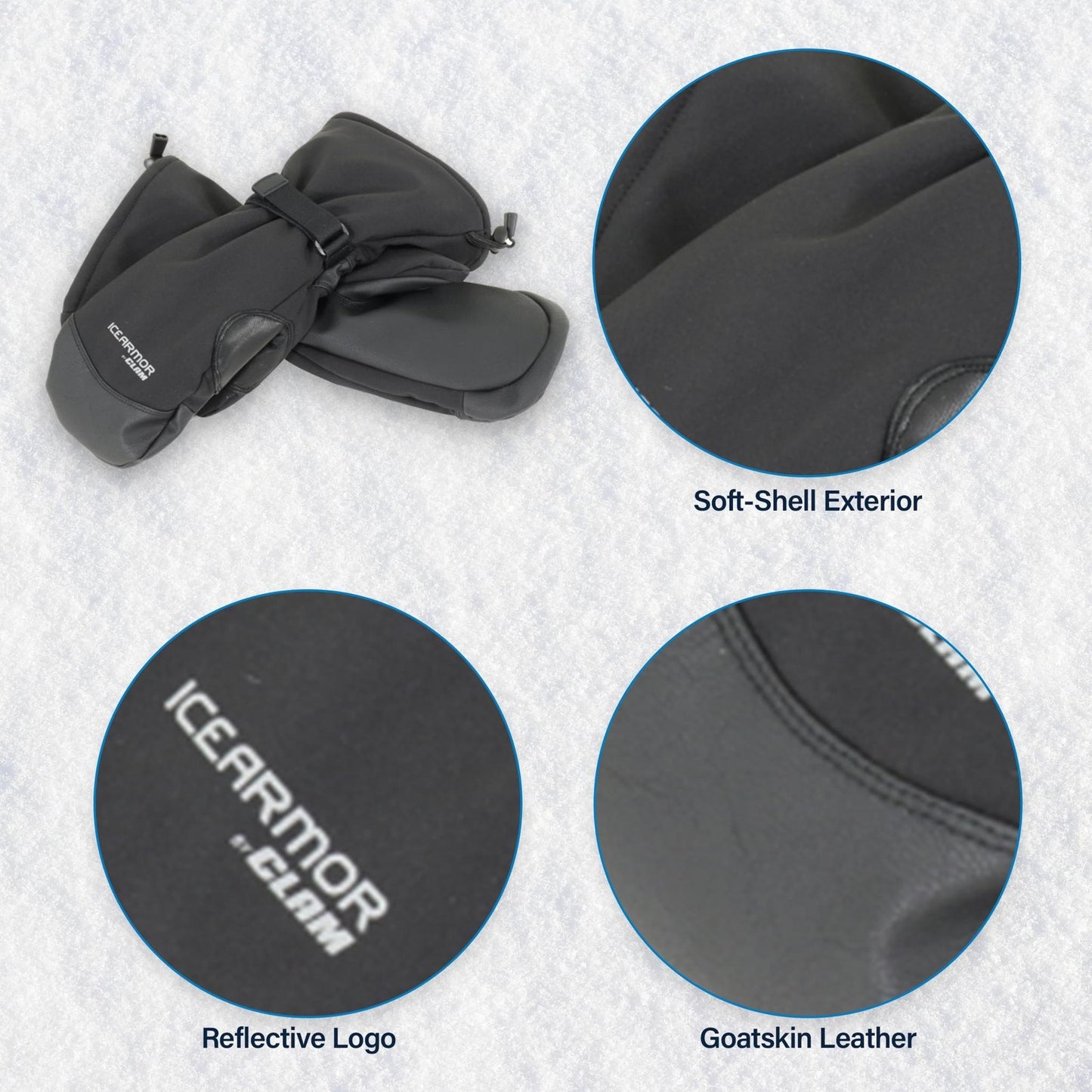 ICEARMOR by Clam Women's Extreme Mitts, Black, Large