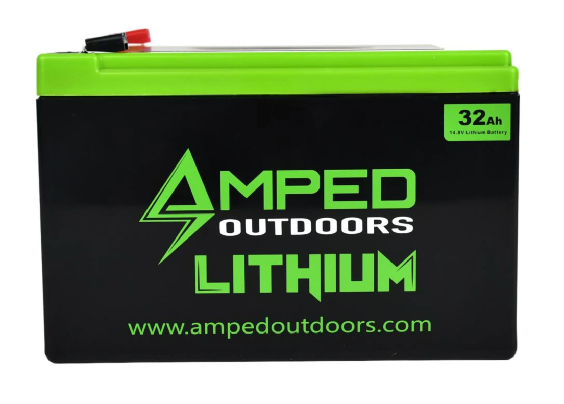 Amped Outdoors 14.8V 32Ah Lithium battery w/5A Charger AO4S32BT