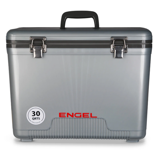 Engel Coolers 30 Qt Drybox Cooler Airtight Leak-Proof Tray Strap Holds 48 Cans