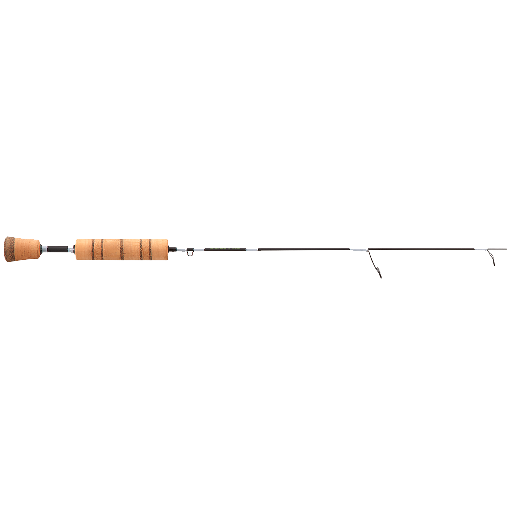 13 Fishing Wicked Pro ice rod split cork grip and composite blank detail