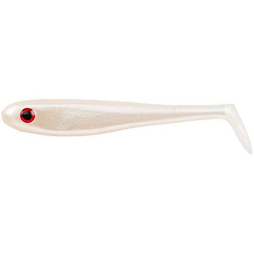 Berkley PowerBait Hollow Belly Swimbait Fishing Bait, 4", Pearl White, 4 Count