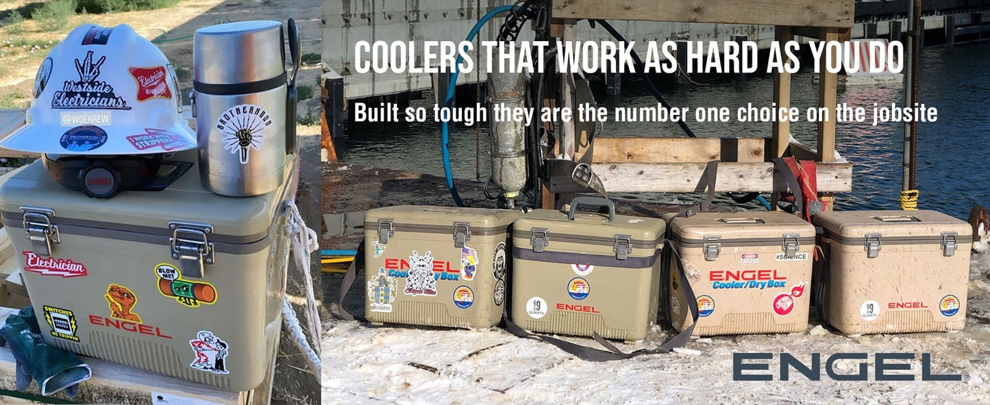 ENGEL 7.5QT Leak-Proof, Air Tight,  Hard Sided Cooler  / Lunchbox Blue & Black