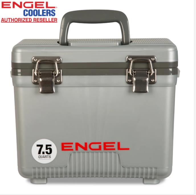 ENGEL 7.5QT Leak-Proof, Air Tight,  Hard Sided Cooler  / Lunchbox Silver