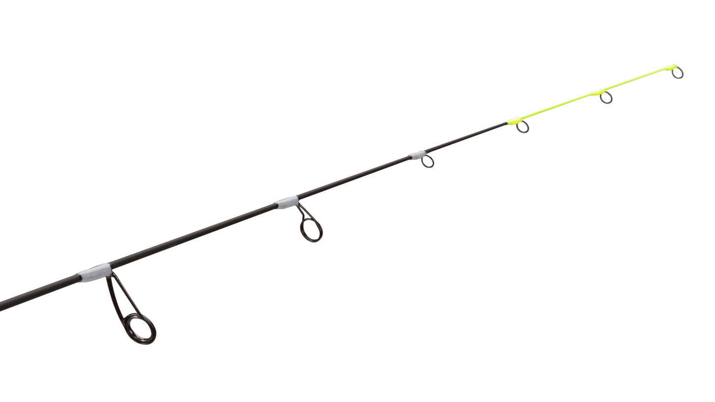 13 FISHING - Wicked Pro Ice Rod - 28" L-Mod (Light Moderate) - Composite Blank - Full Grip Handle - PS-28L-Mod, Black