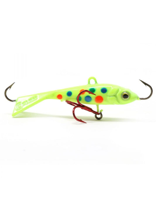 CLAM Tikka Mino – Ice Fishing Lure with Balanced Swimming Action, Realistic Baitfish Profile for Crappie, Perch, Bluegill