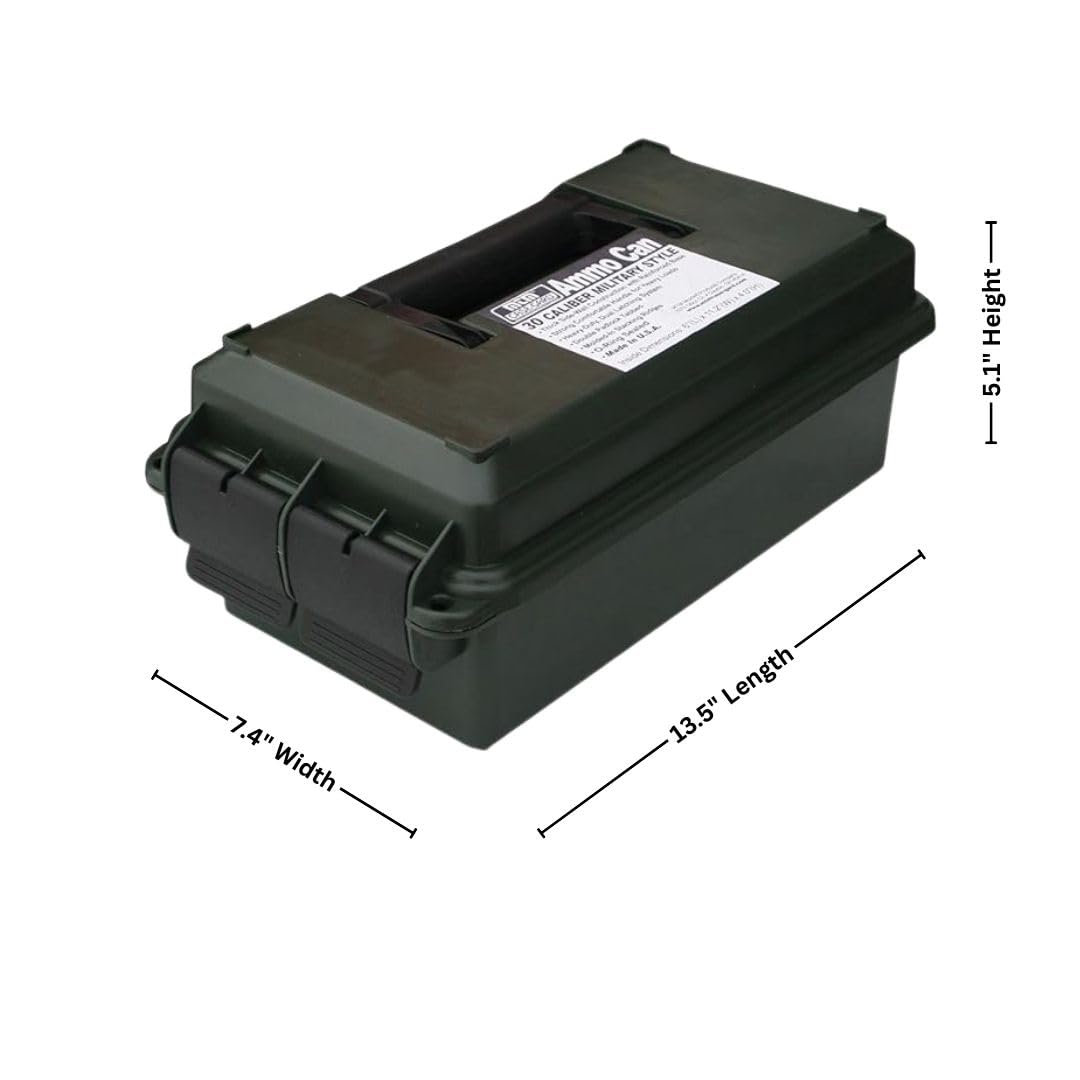 MTM AC30C-11 Ammo Can Short | 30-Caliber | Heavy-Duty Dual Latching System | Rugged Polypropylene Plastic | O-Ring Seal System, Water Resistant | Forest Green, Medium