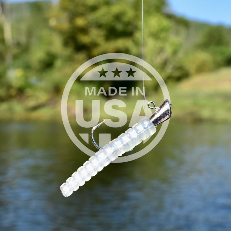 Trout Magnet TNT Kit – 82-Piece Set with 70 Soft Plastic Bodies & 12 Jig Heads – Top 7 Hot Colors – Includes 1/64oz Shad-Dart Heads in Gold, Black, Silver & Chartreuse – Ultimate Trout Fishing Lure