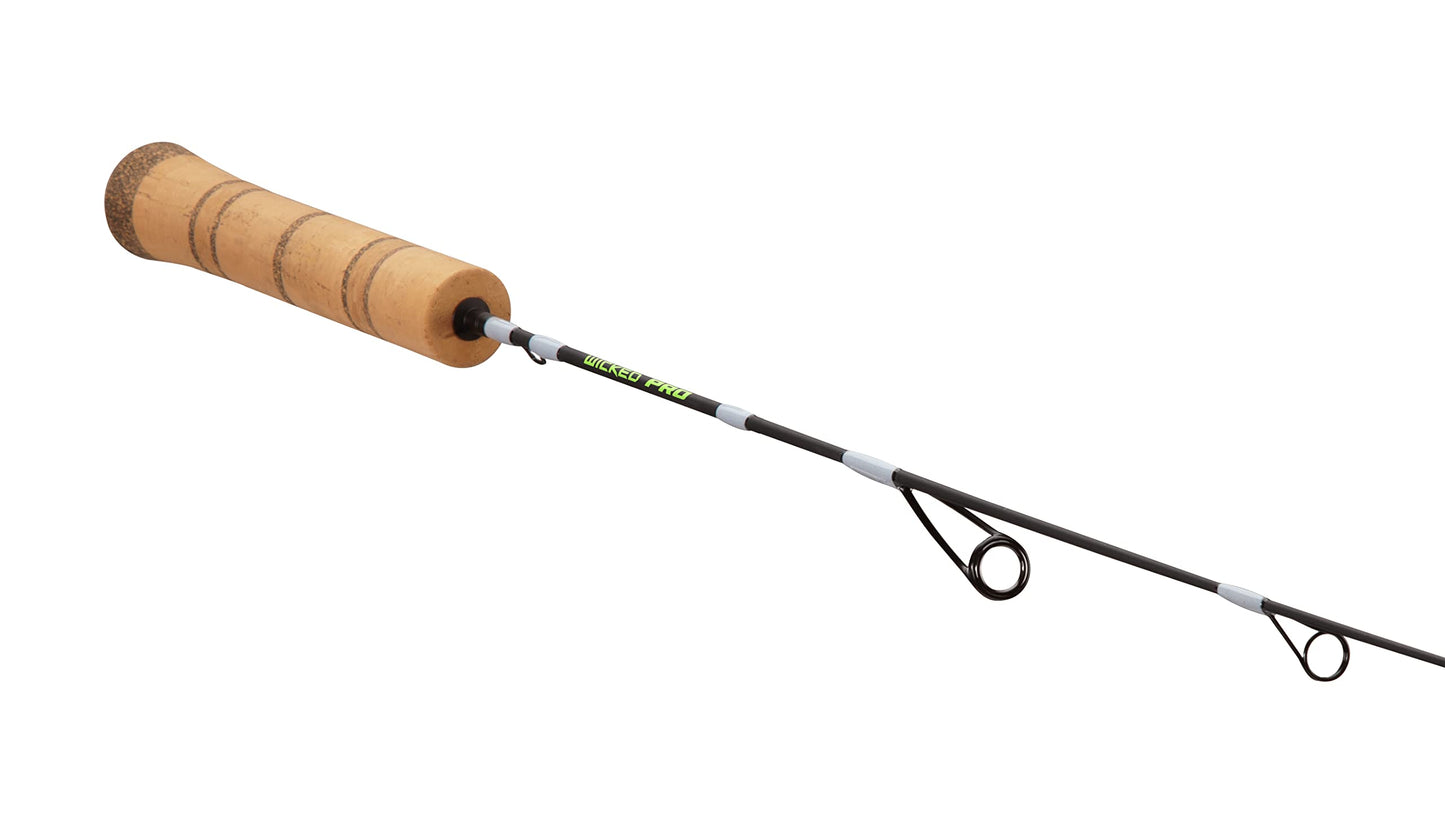 13 FISHING - Wicked Pro Ice Rod - 28" L-Mod (Light Moderate) - Composite Blank - Full Grip Handle - PS-28L-Mod, Black