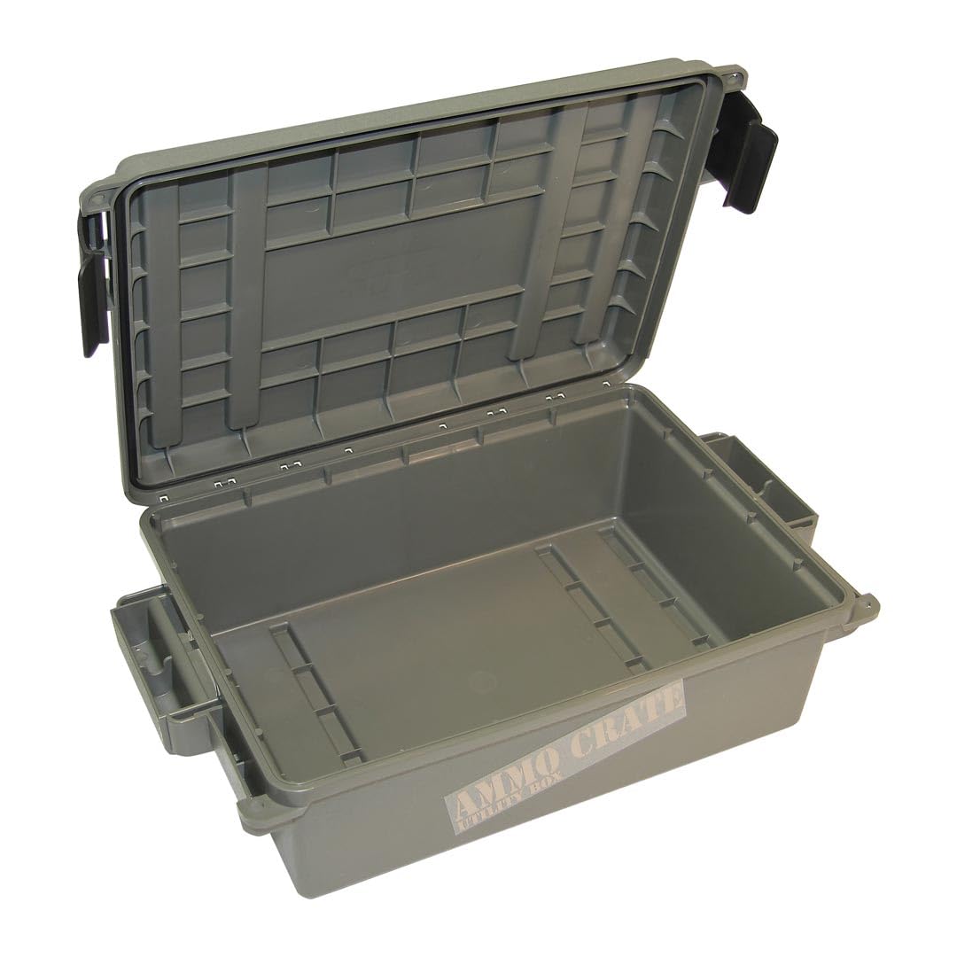 MTM ACR4-18 Ammo Crate Utility Box-Carry up to 65lbs of gear-Stackable design, double padlock for security - Water-resistant O-ring seal - Army Green