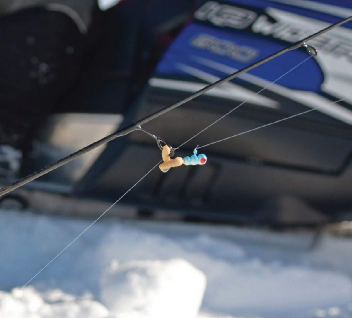 Lindy Tungsten Ice Worm Jig Fast-Sinking Ice Fishing Lure, Brown Orange, #6 Hook