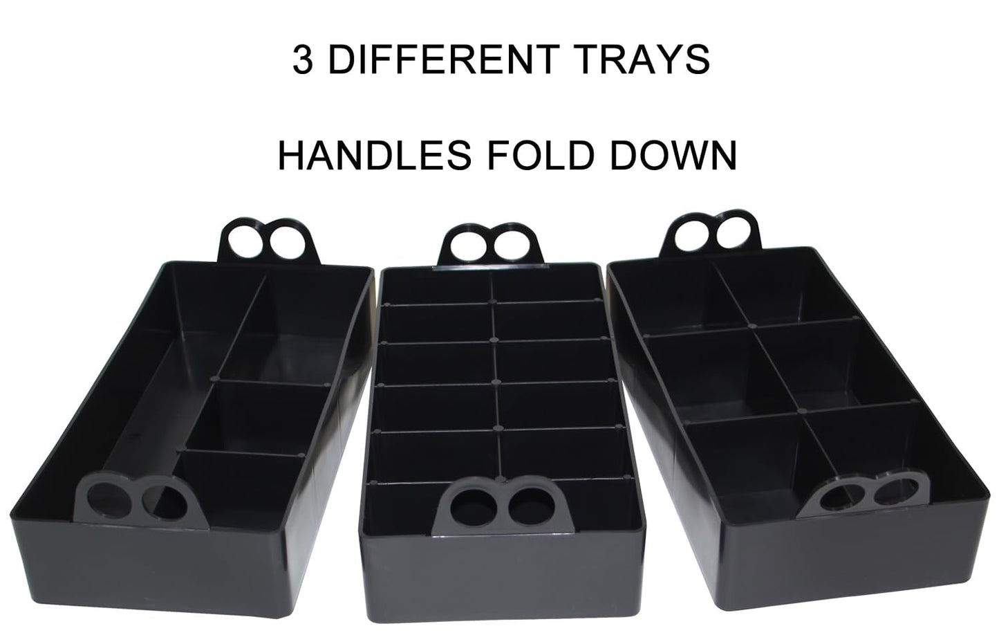 MTM ACO Ammo Can Organizer Trays, for 50 Caliber Size Metal or Plastic Ammo cans, 3 Pack, Mobile Small Parts Organizer for Firearms, Screws, Nails, Bolts, Hardware, USA Made, Black