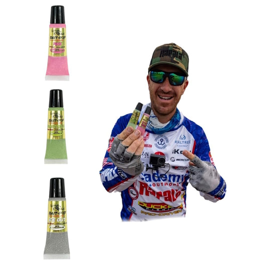 BAIT-POP Bait Pop Jacob Wheeler Pro Pack 1 - Bait Pop Pink, Chartreuse, Ice Out - Live Sonar Intensifier Scented Sparklscales .5oz Tubes