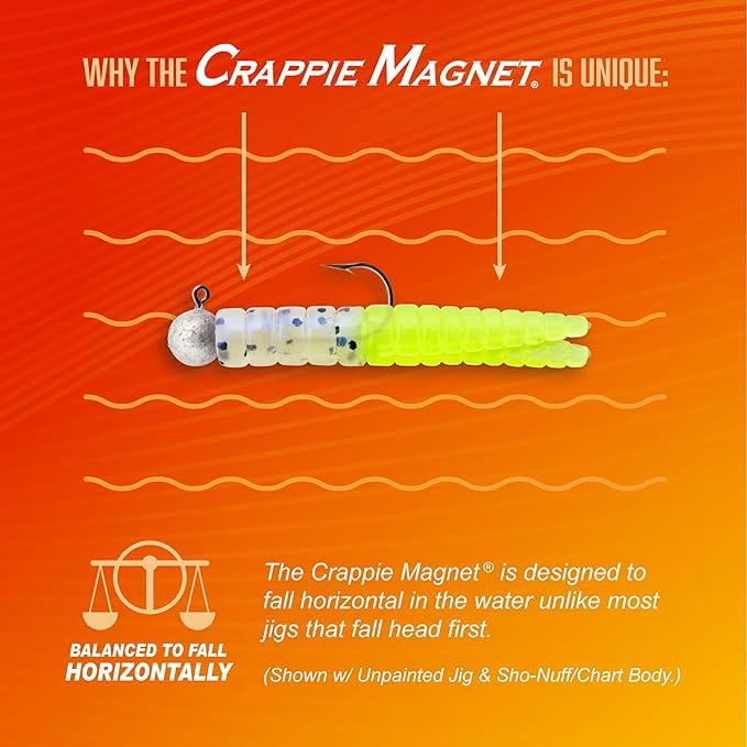 Leland's Lures Crappie Magnet Best of the Best Kit, Fishing Equipment and Accessories, Fishing Lures, 96 Bodies, 15 Double Cross Jig Heads, 4 E-Z Floats