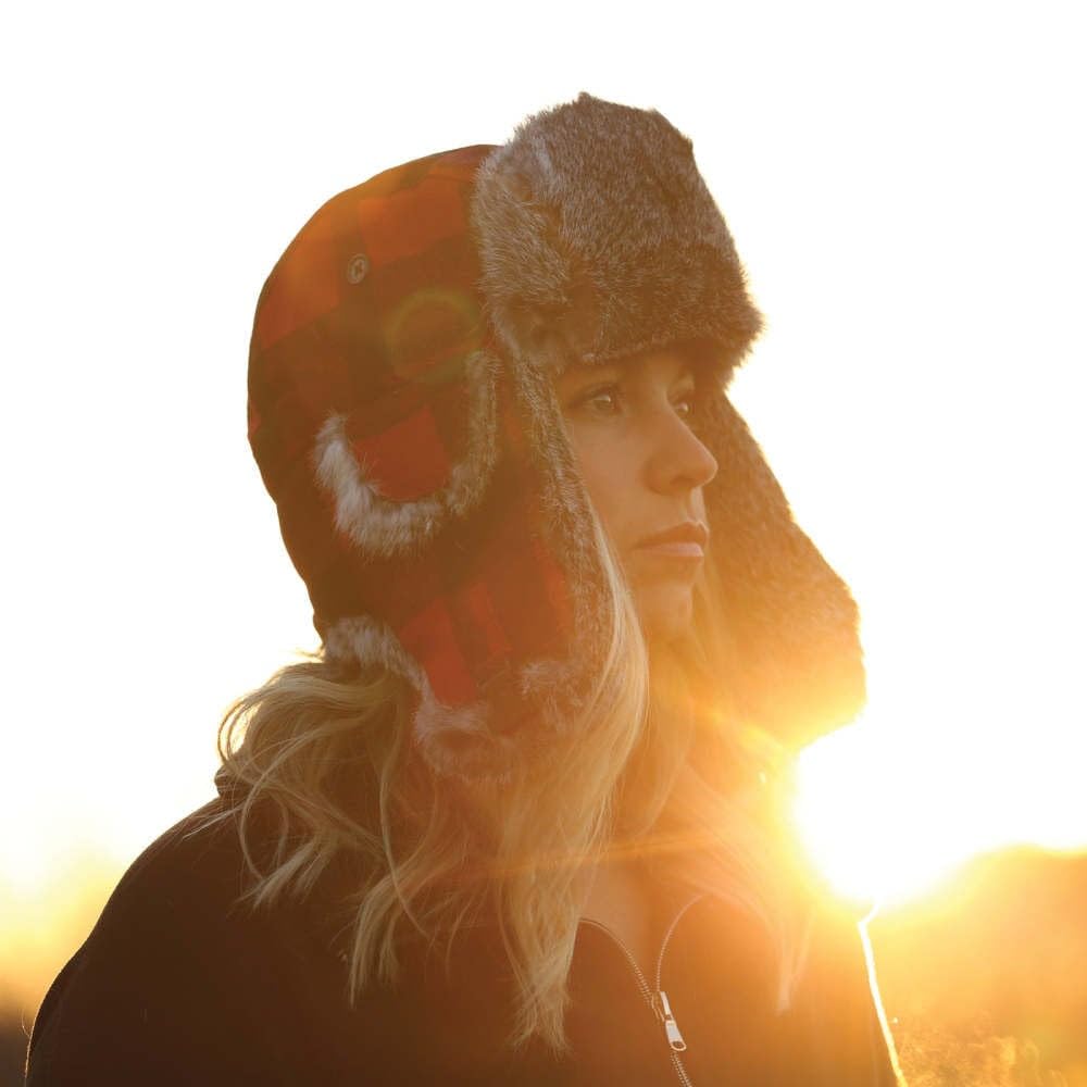 Eskimo Alaskan Fur Hat, Buffalo Plaid, XL