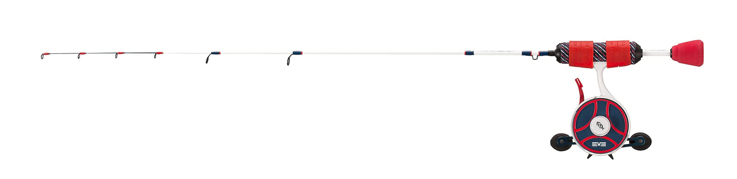 13 FISHING - Freefall Ghost Maverick Inline Ice Combo - 27" UL (Ultra Light) - FF Ghost + Tickle Stick Tennessee Handle - Right Hand Retrieve