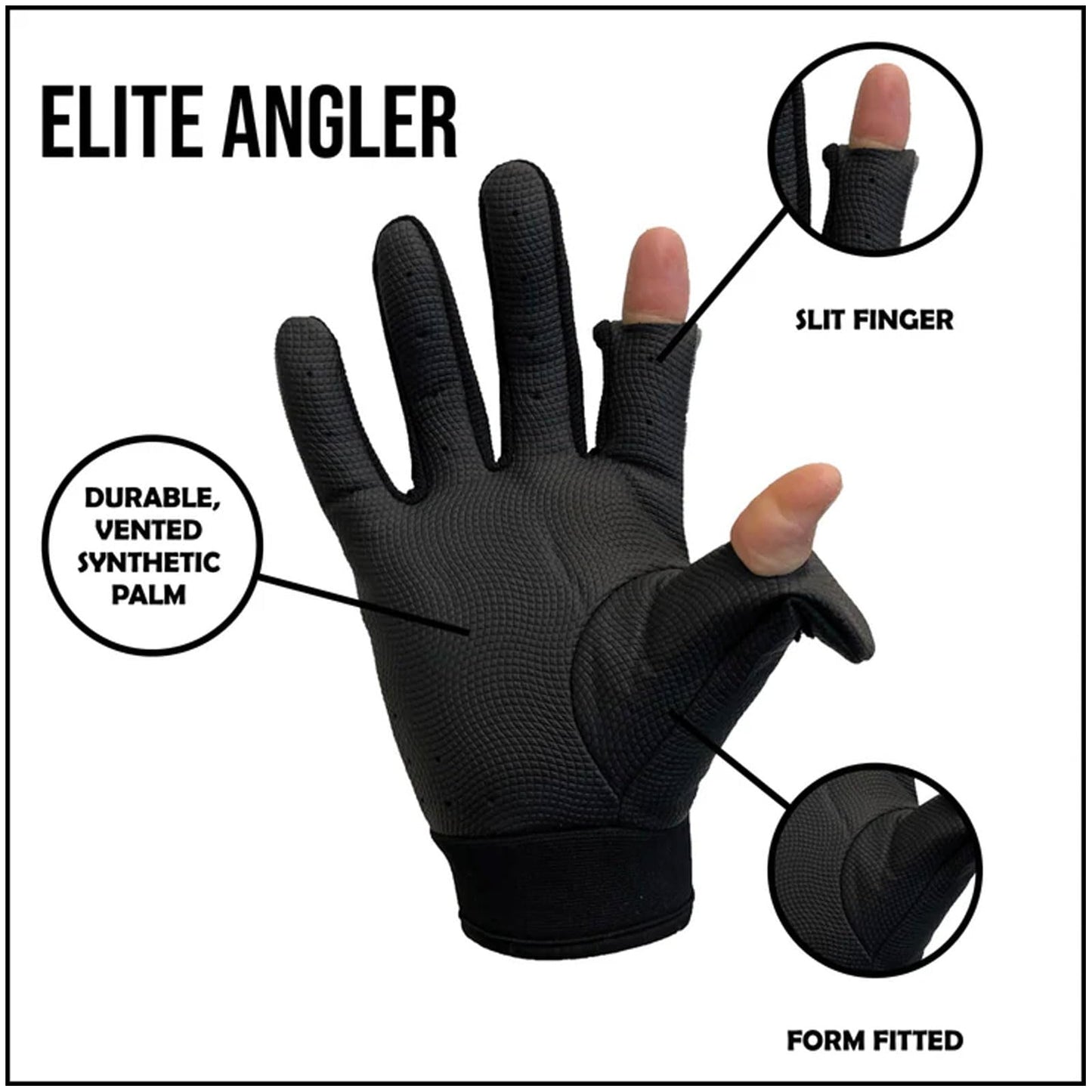 Glacier Glove Unisex Elite Angler Durable Water-Resistant Quick-Dry Multi-Functional Outdoor Slit-Finger Form-Fitted Gloves, X-Large