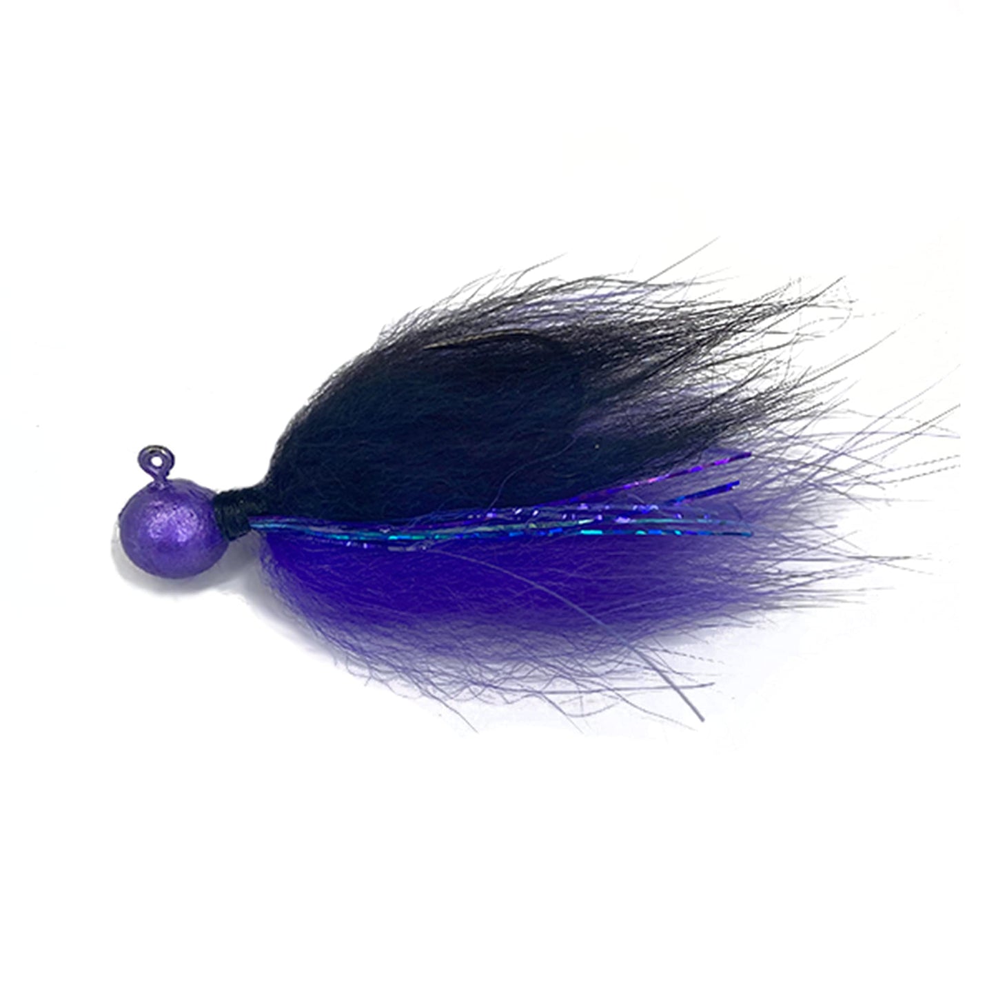 Rabid Baits Hair Jig, Bass Fishing Hair Jig for Freshwater Fishing for Smallmouth Bass, Walleye & More, Hook Black & Purple, 1/4oz (1 Bait)