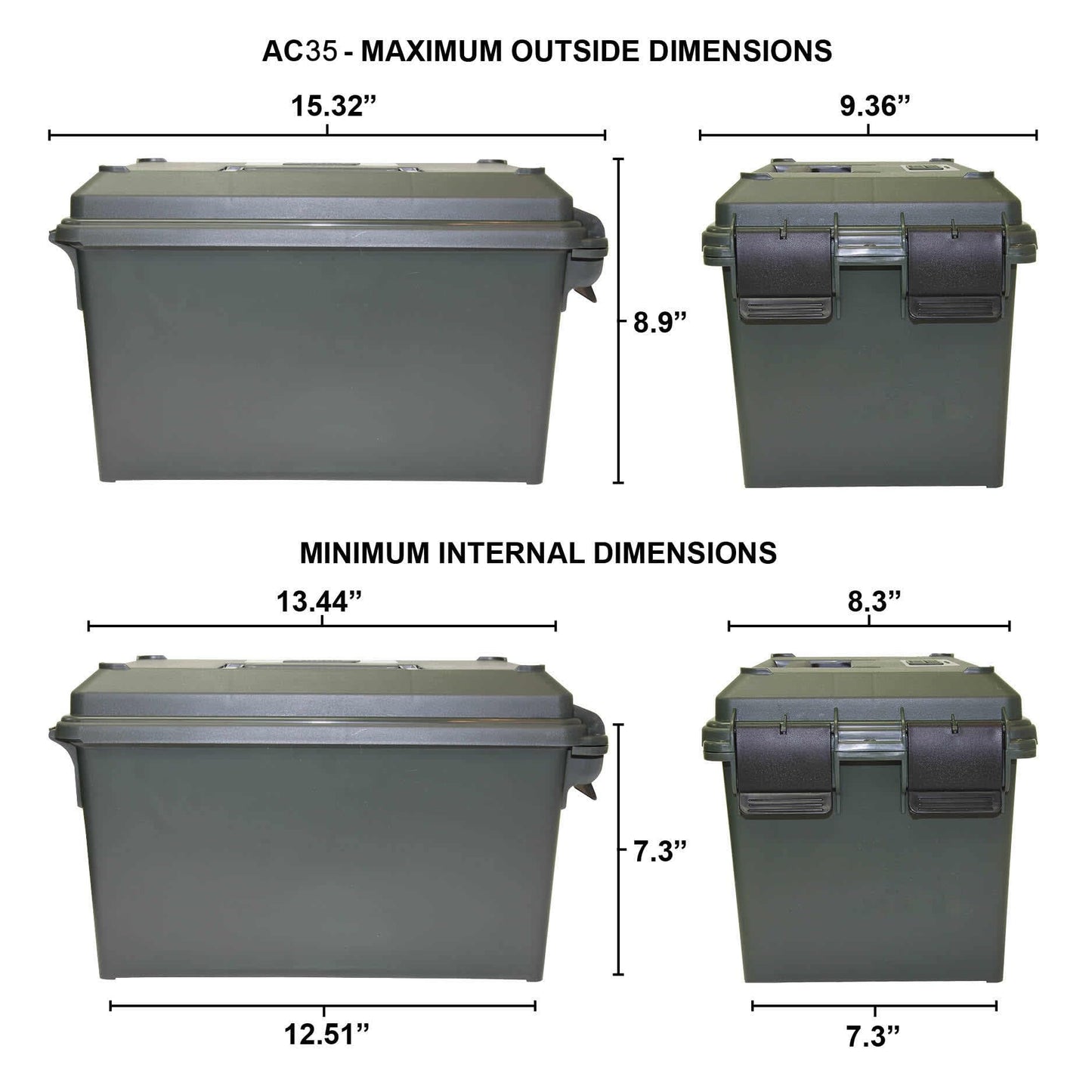 MTM AC35 Ammo Can, Dry Storage Emergency Marine Box, USA Made, Orange