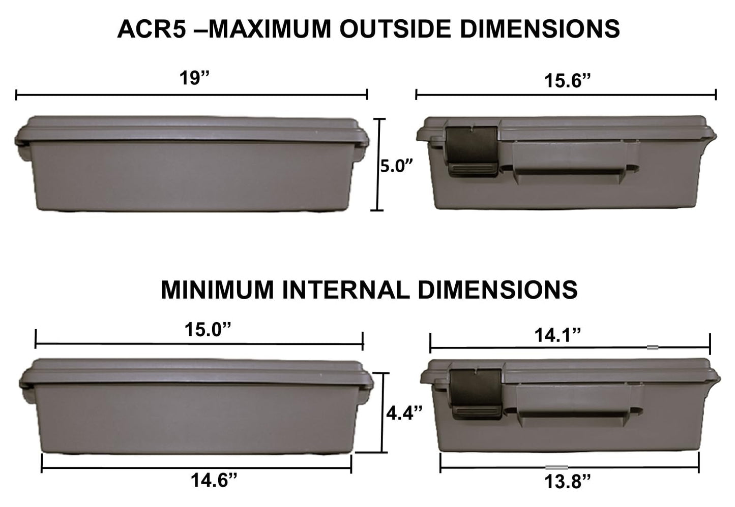 MTM ACR5-72 Ammo Crate Utility Box, Ammo, survival or hunting gear storage, O-Ring seal for water resistant dry storage, Double padlock tapped for security, Carries 85lbs of gear