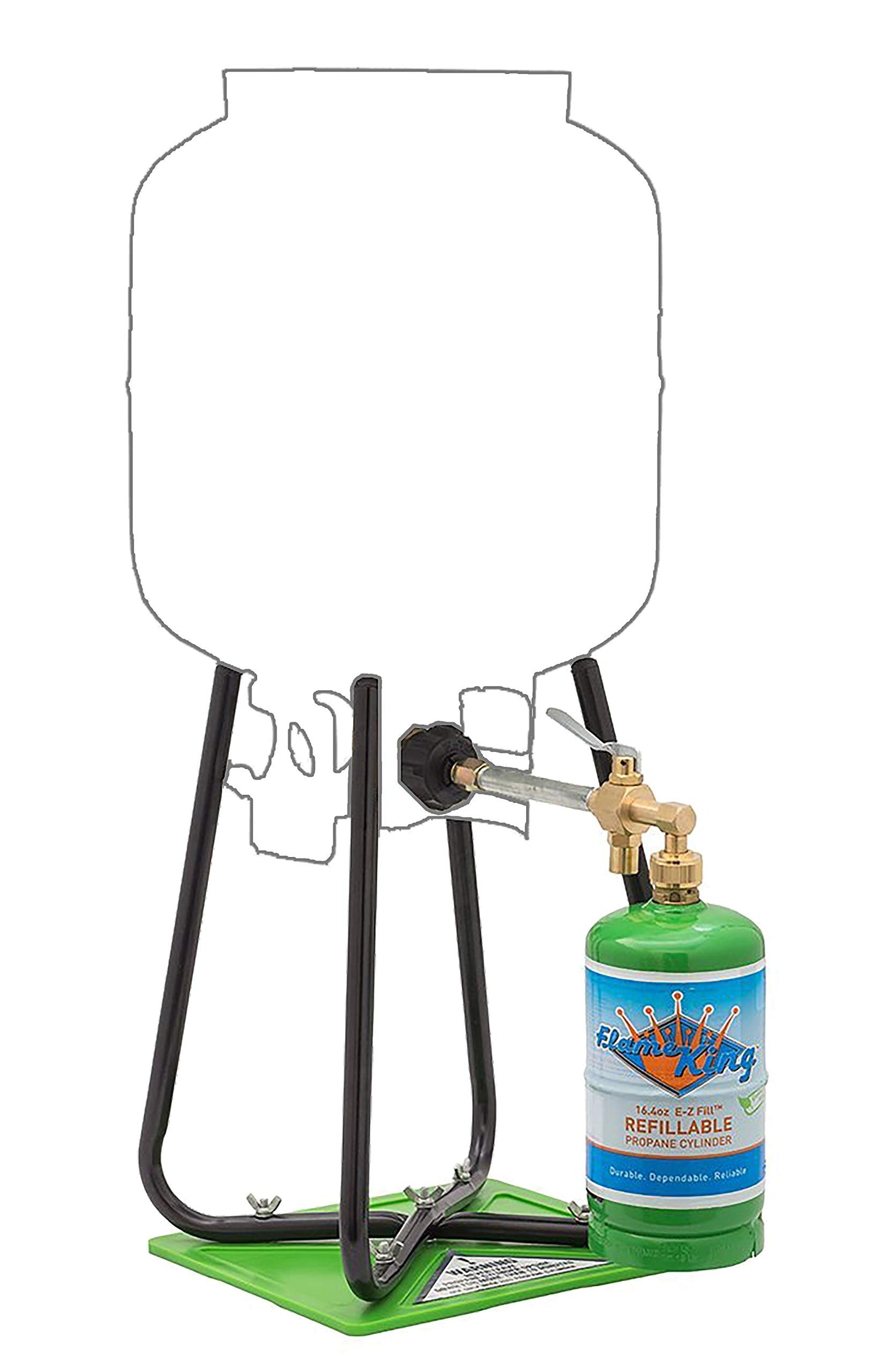 Flame King Refillable 1LB Empty Propane Cylinder Tank with Refill Kit and CGA600 Connection - Reusable