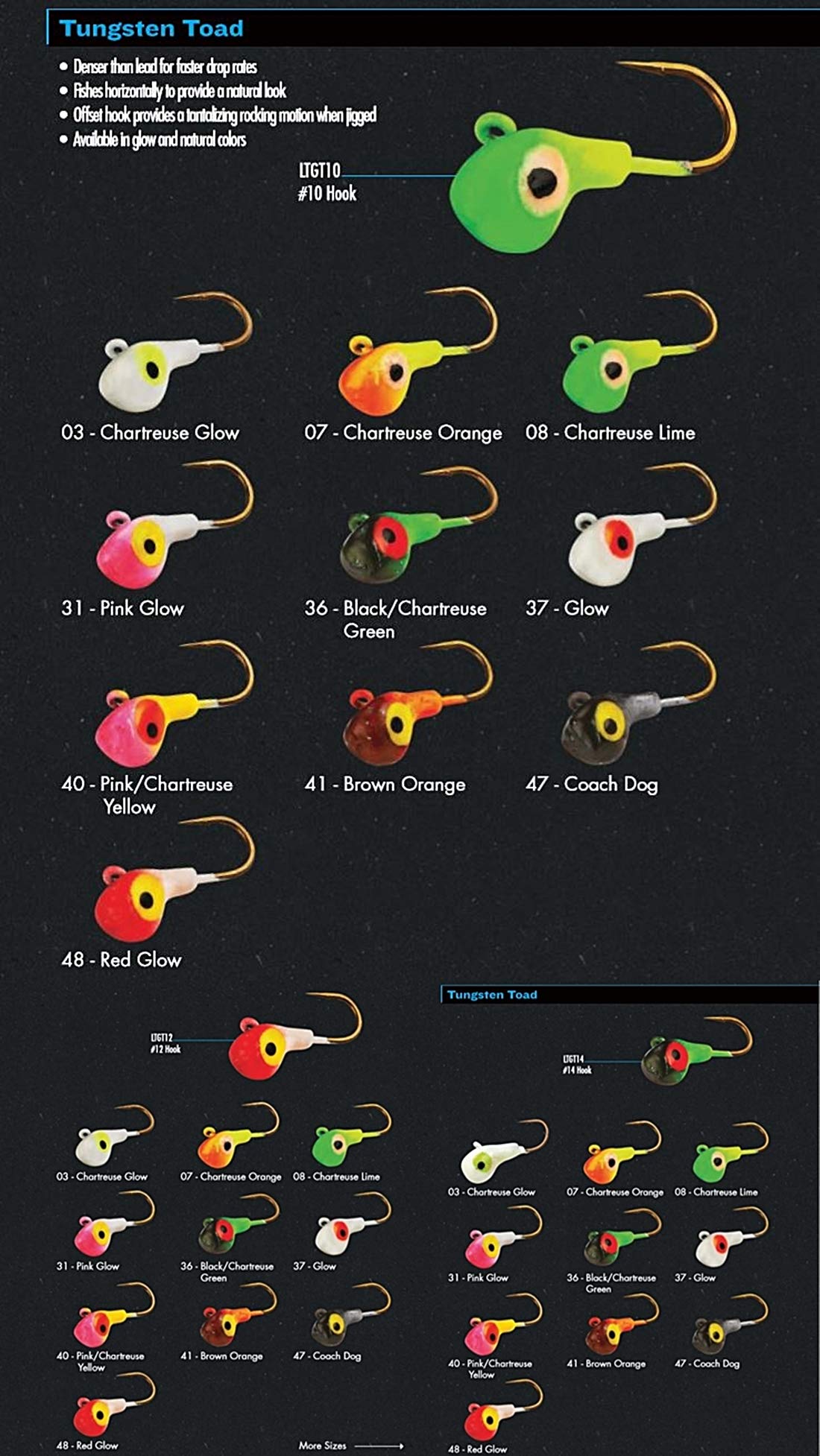 Lindy Tungsten Toad Jig Fast-Sinking Ice Fishing Lure