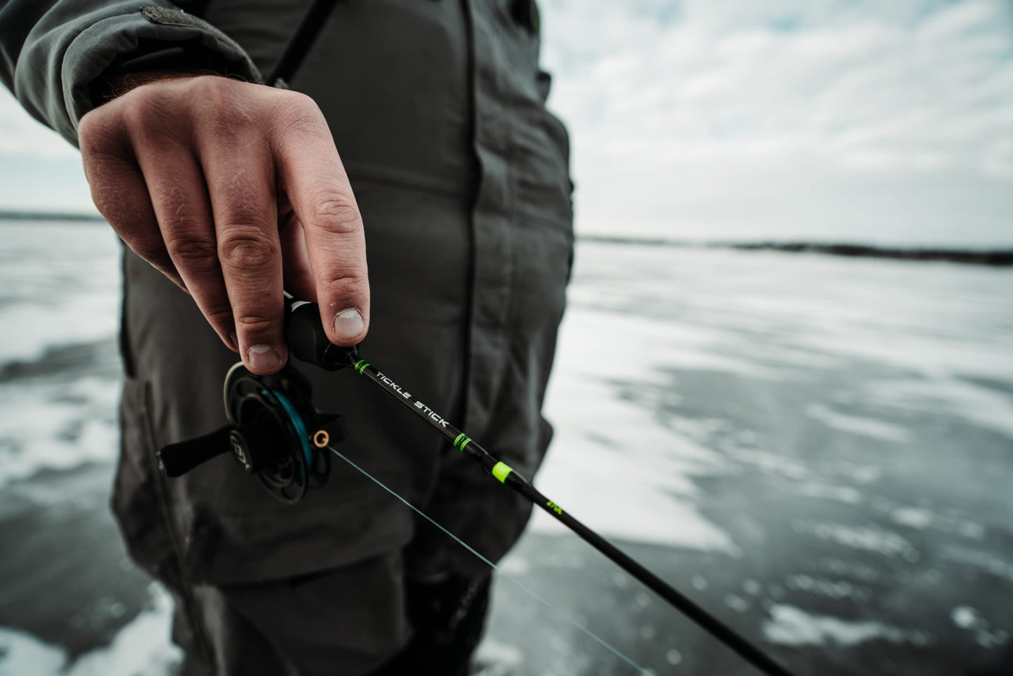 13 FISHING - Tickle Stick - Ice Fishing Rod - Gen 3-28" M (Medium) - 1/4-3/8 oz - PC2 Flat-Tip Blank with Larger Tip Guides - TS3-28M