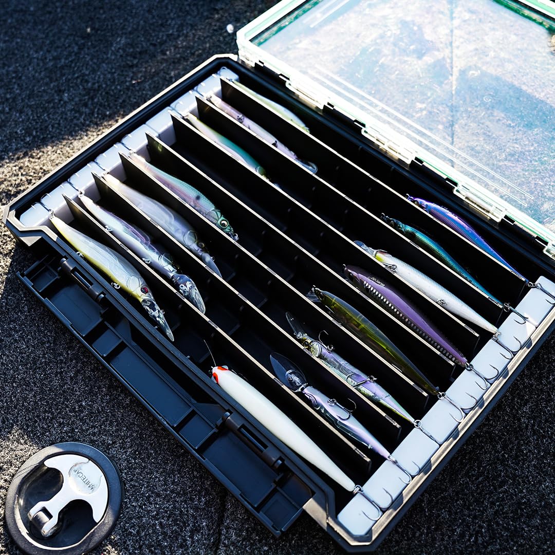 Evolution Fishing BallistiX Twitch Tackle Tray - Waterproof, Jerkbait & Topwater Tackle Storage Box, Anti-Corrosion, One Hand Latch, Clear Lid, Lure Box