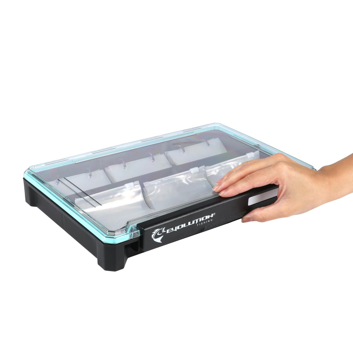 Evolution Fishing BallistiX Blade Runner Tackle Tray - Waterproof, Spinnerbait & Buzzbait Storage, 30 Rust-Resistant Baggies, 6 Sections, Fits 3700 Tackle Box, QuikLatch