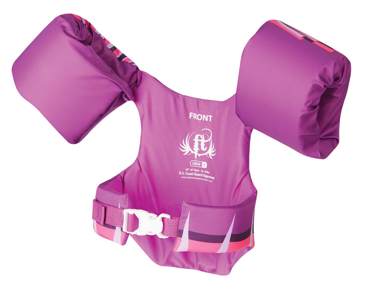 Full Throttle Little Dippers Cheer Kids Life Vest, Coast Guard Approved, 30-50 lbs