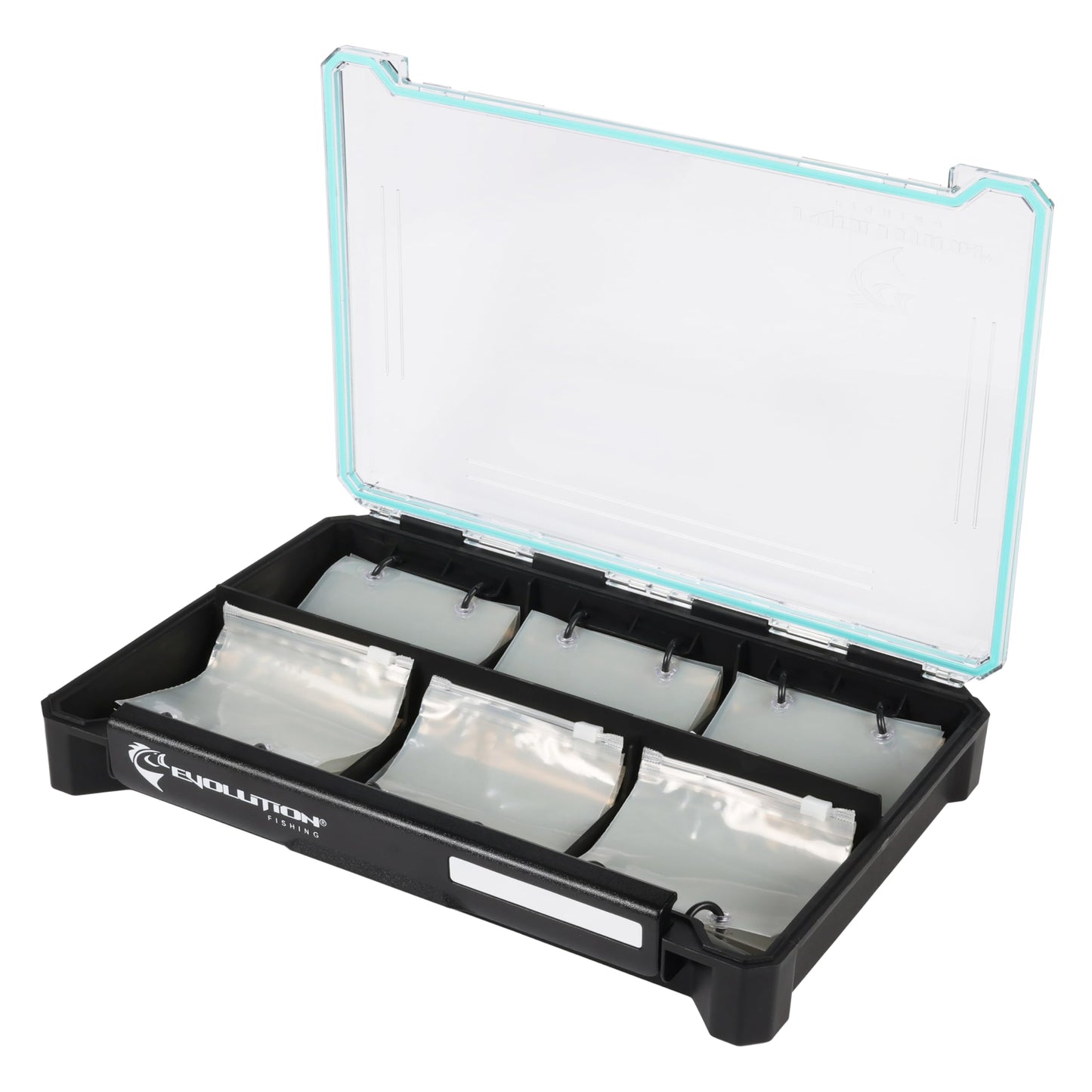 Evolution Fishing BallistiX Blade Runner Tackle Tray - Waterproof, Spinnerbait & Buzzbait Storage, 30 Rust-Resistant Baggies, 6 Sections, Fits 3700 Tackle Box, QuikLatch