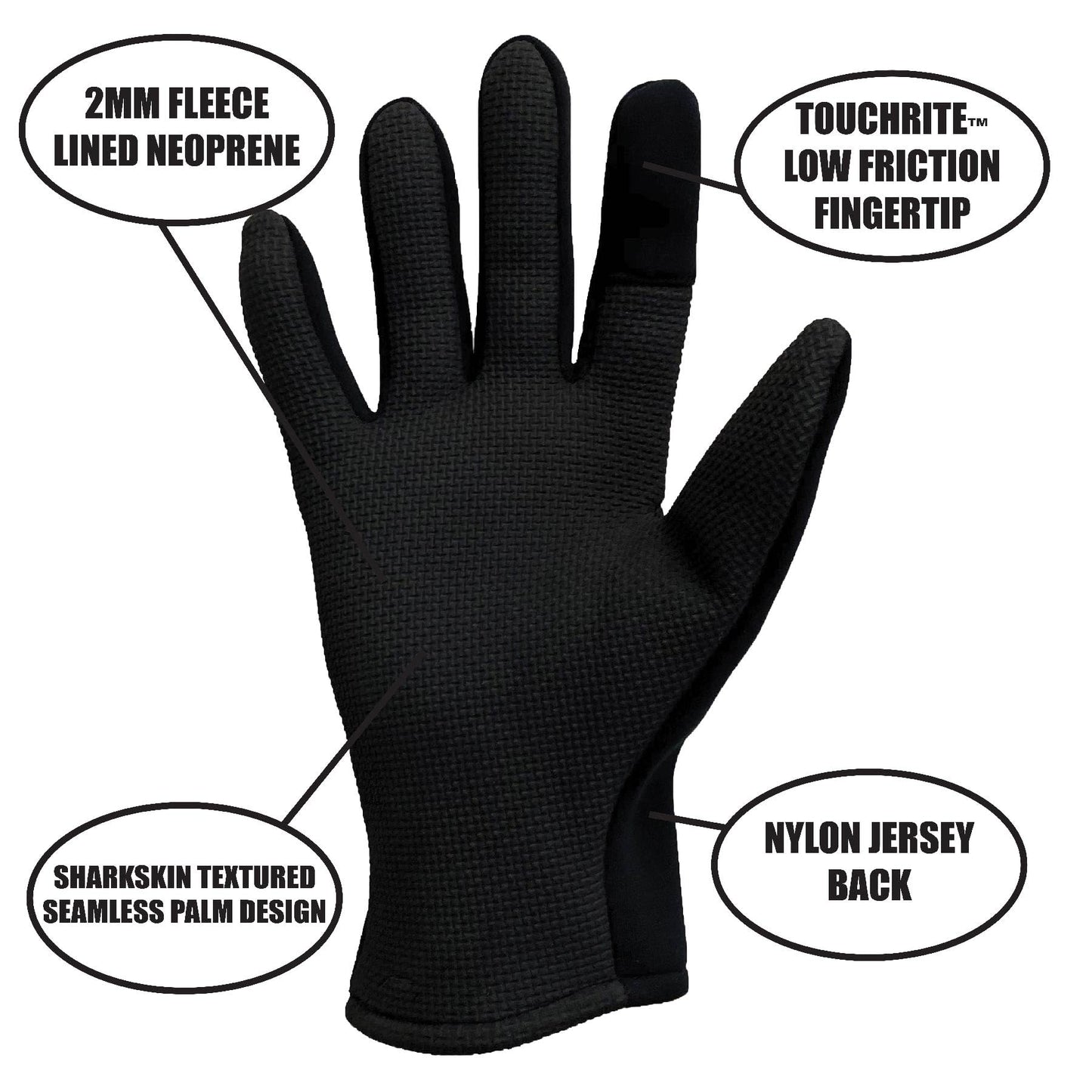 Glacier Glove Kenai Original Full Finger Gloves - Versatile Protective Unisex Gloves for Fly Fishing, Outdoors, Kayaking, Surfing, Paddling, Boating, Black, L