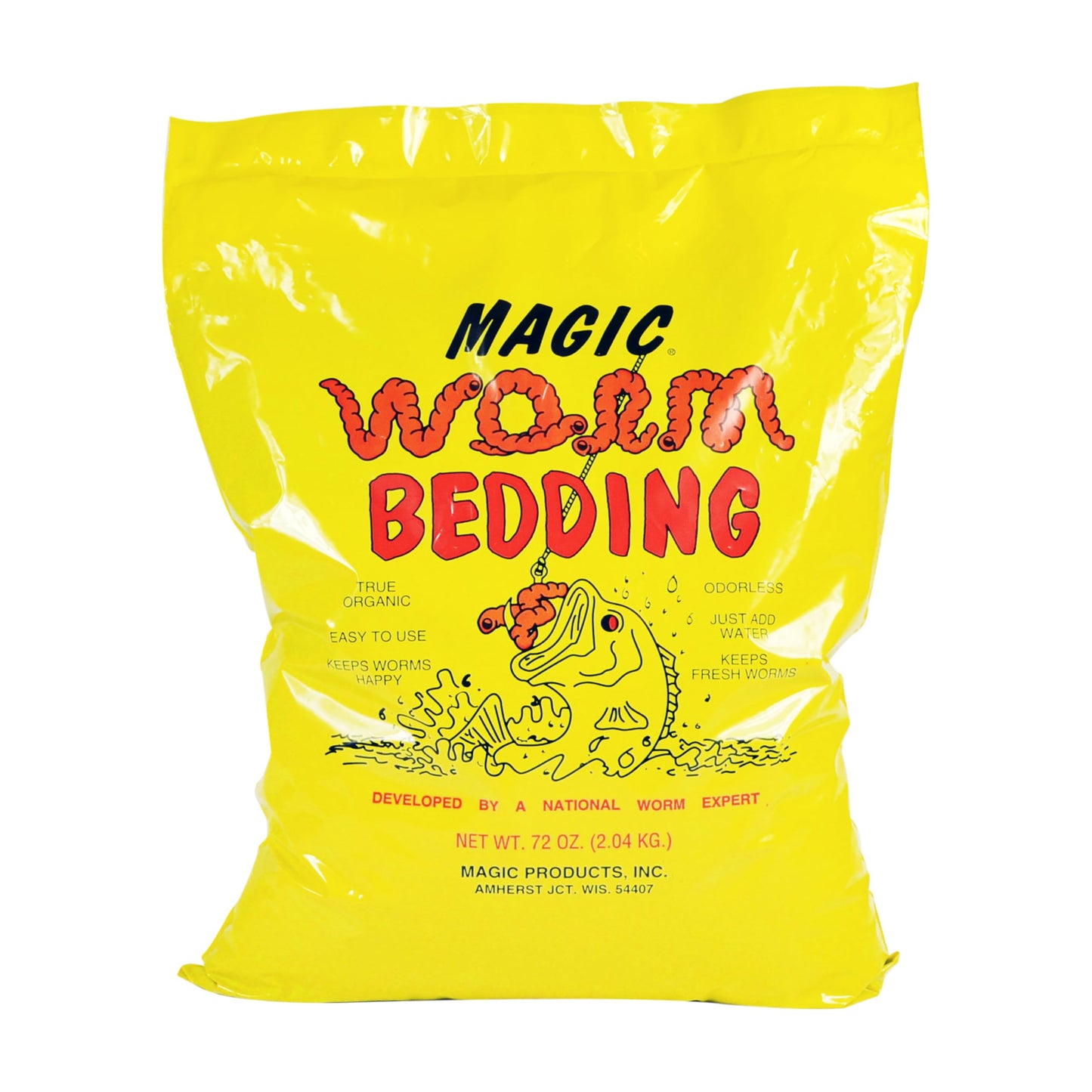 Magic Worm Bedding #101 72 oz – Organic Odorless Sphagnum Peat Moss Bedding for Nightcrawlers, Red Wigglers & European Worms – Premium Worm Farm, Composting & Fishing Bait Substrate
