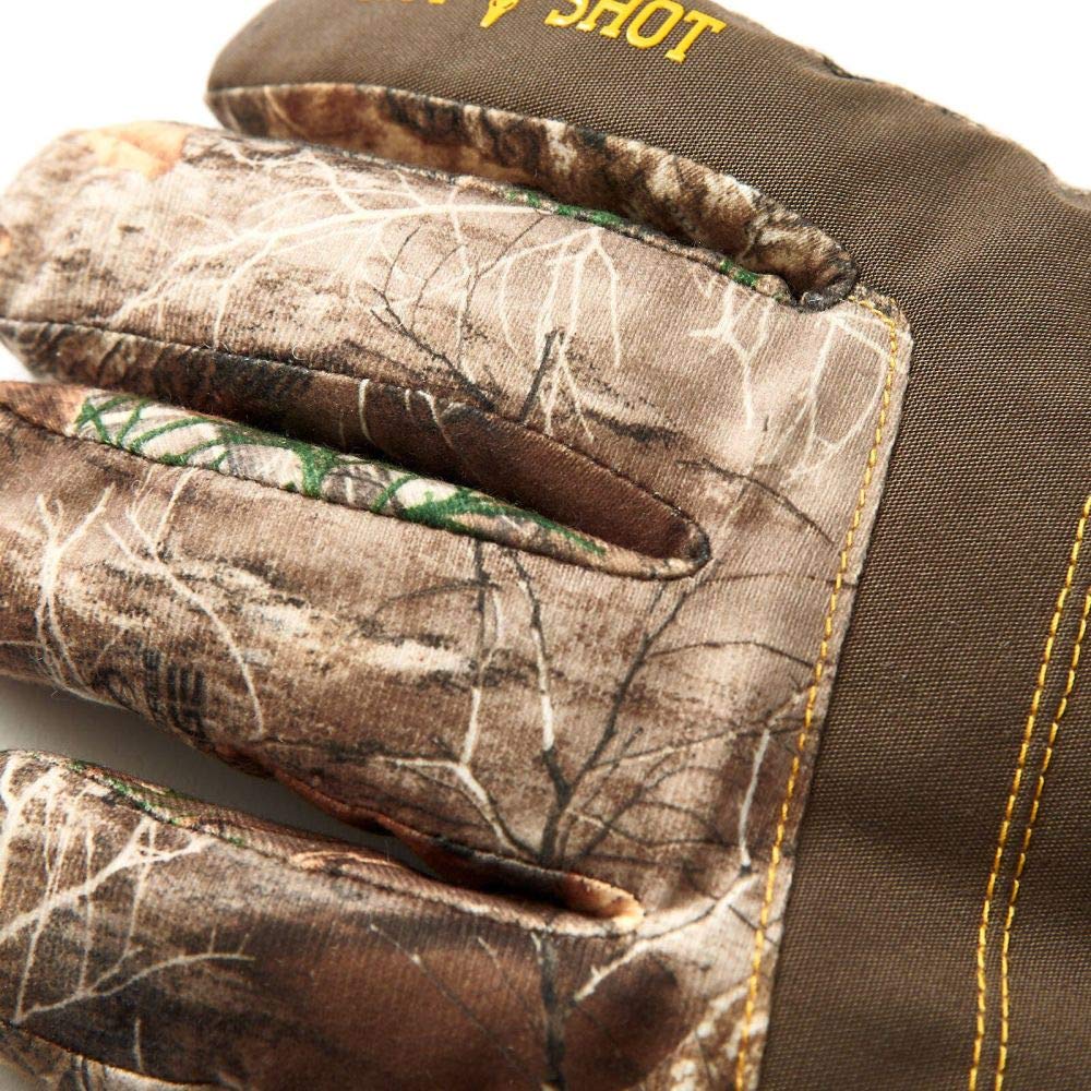 HOT SHOT Men’s Camo Defender Glove, Waterproof Insulated Long-Wear Non-Slip Grip Cold Weather Gloves for Hunting, Fishing