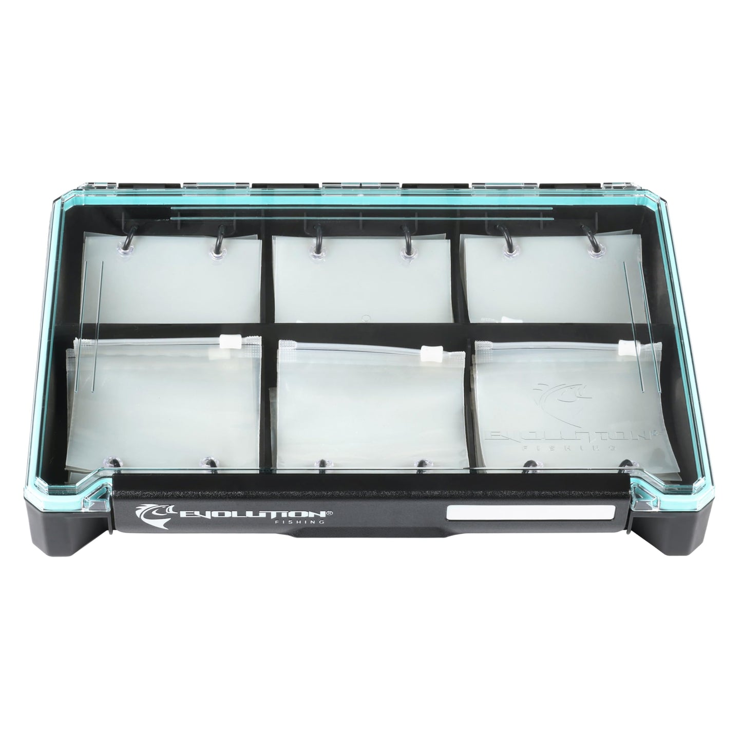 Evolution Fishing BallistiX Blade Runner Tackle Tray - Waterproof, Spinnerbait & Buzzbait Storage, 30 Rust-Resistant Baggies, 6 Sections, Fits 3700 Tackle Box, QuikLatch