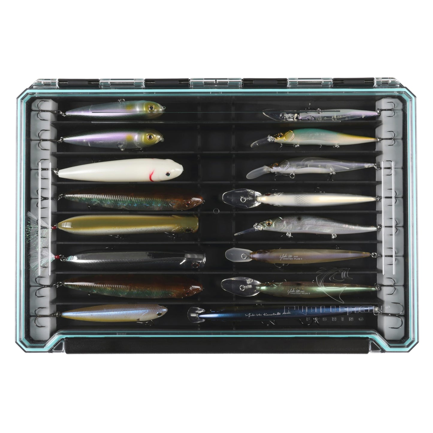 Evolution Fishing BallistiX Twitch Tackle Tray - Waterproof, Jerkbait & Topwater Tackle Storage Box, Anti-Corrosion, One Hand Latch, Clear Lid, Lure Box